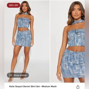 Brand new denim fashion nova set -M